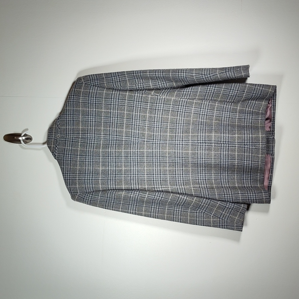 Vintage Talbots gray plaid wool alpaca blazer jacket 4 - Picture 2 of 12